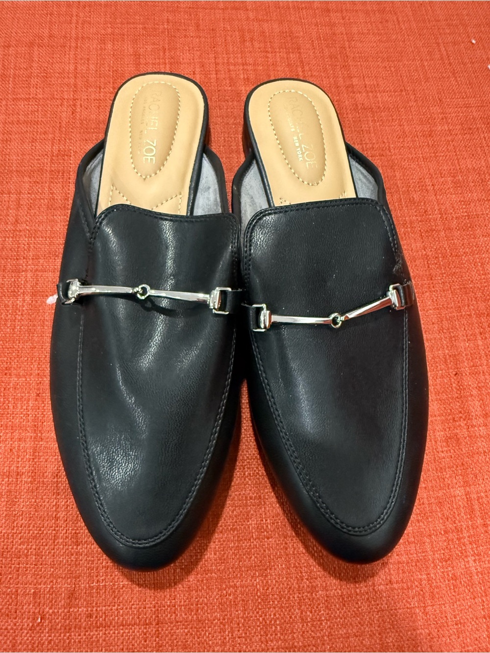 Rachel Zoe Slip-On Leather Loafers with Silver Bit -